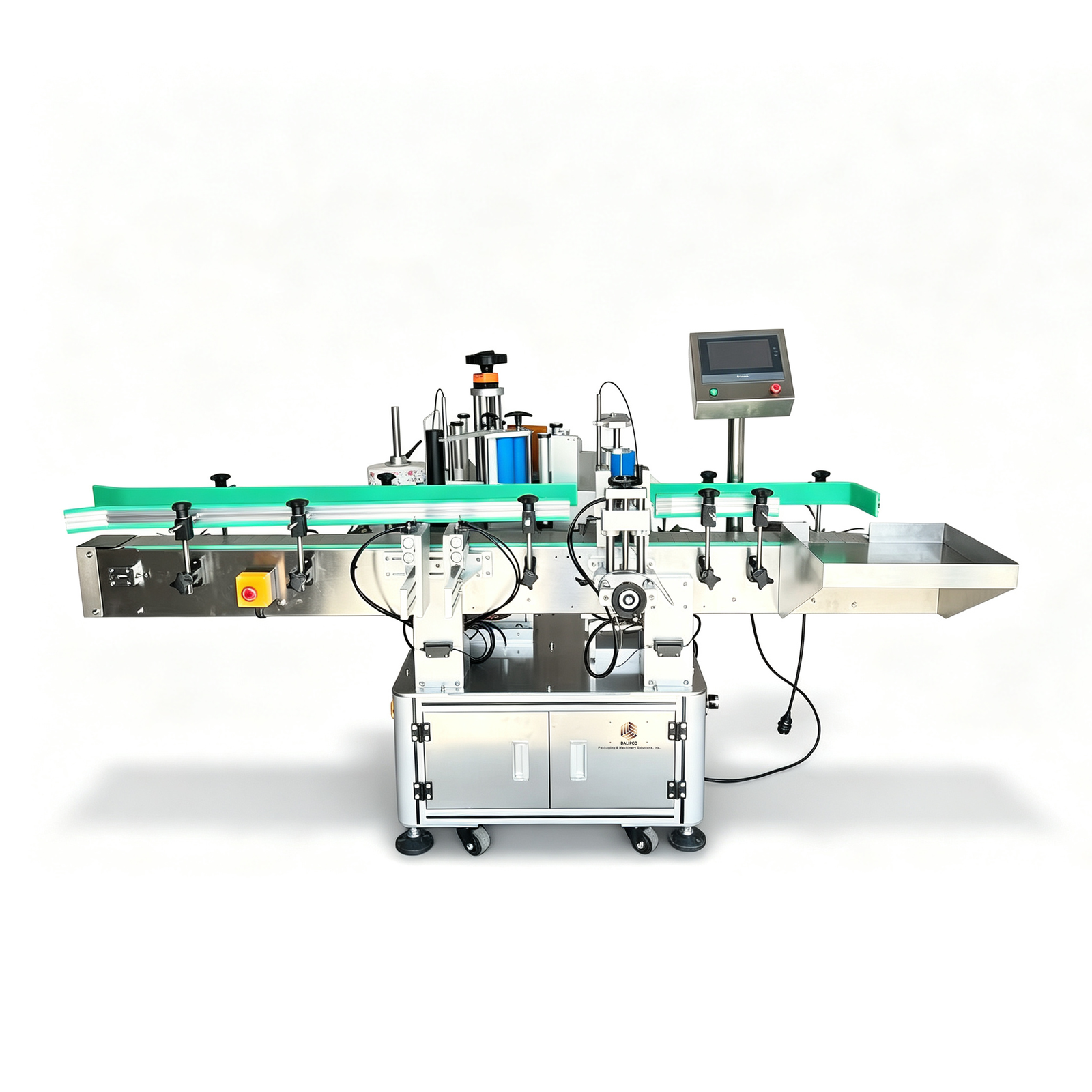 Automatic Round Bottle Sticker Labeling Machine for Glass Plastic Containers — overall machine view